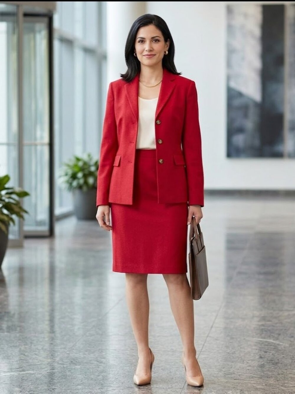 J. McLaughlin Wool Cashmere Suit Blazer Jacket Skirt Set